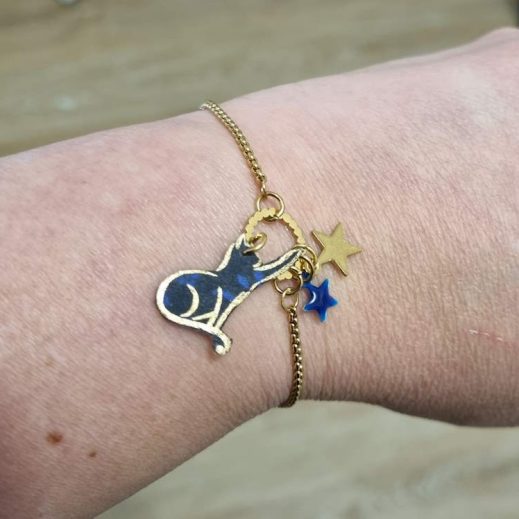 bracelet chat en liberty Capel indigo bracelet chat en liberty Capel indigo