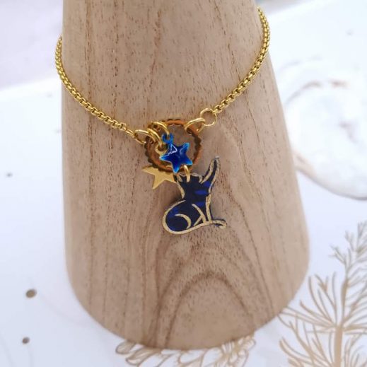 bracelet chat en liberty Capel indigo bracelet chat en liberty Capel indigo