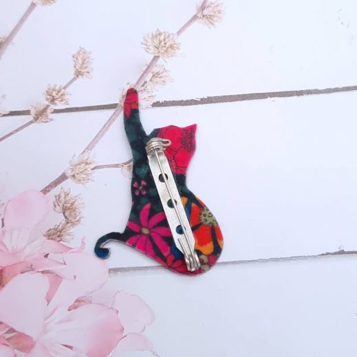 broche chat ciara pétrole 4 Broche Chat en liberty Ciara ptrole