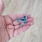 Broche colibri en liberty perséphone bleu