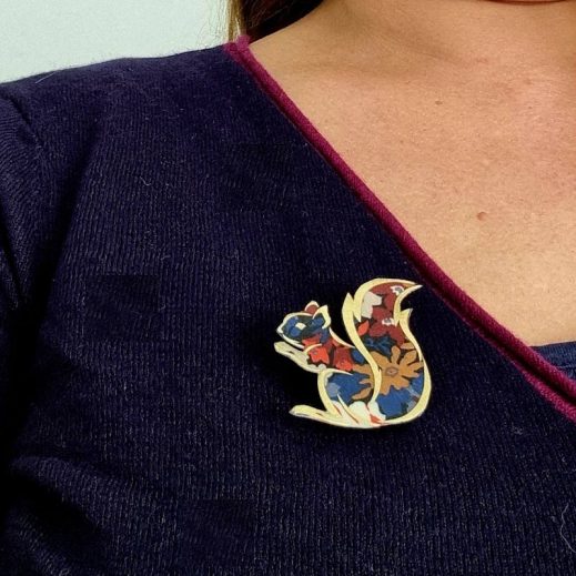 broche écureuil thorpe rouille Broche écureuil en liberty Thorpe rouille