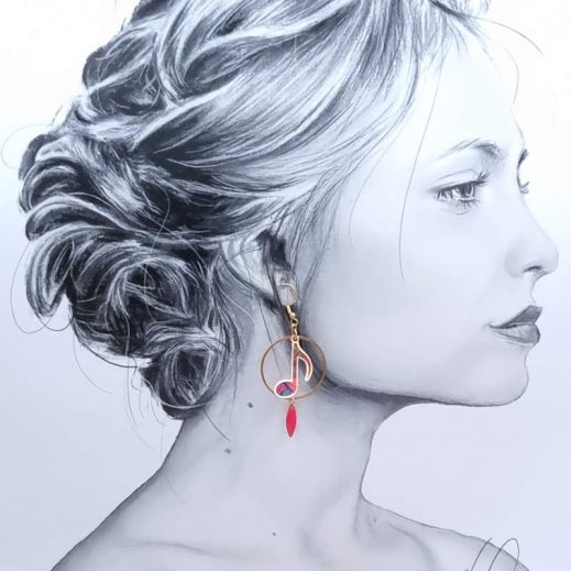 boucles d'oreilles notes croches en liberty Little Eustacia boucles d'oreilles notes croches en liberty Little Eustacia