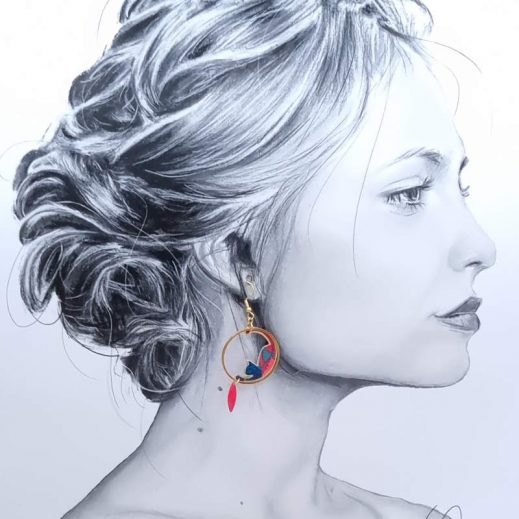 Boucles d'oreilles chats en liberty Little Eustacia Boucles d'oreilles chats en liberty Little Eustacia