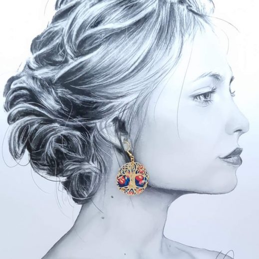 boucles d'oreilles dragon et arbre de vie liberty Wiltshire Nausicaa boucles d'oreilles dragon et arbre de vie liberty Wiltshire Nausicaa
