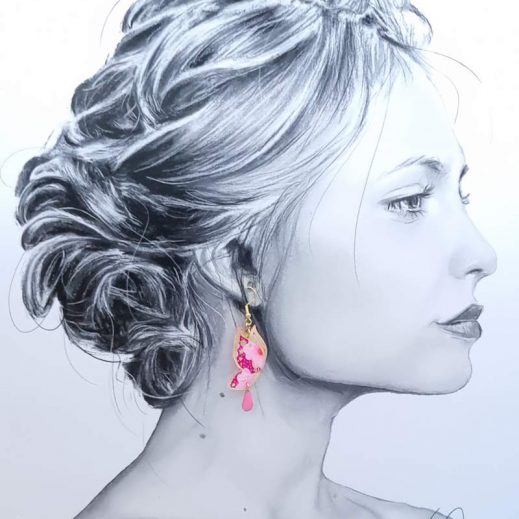 Boucles d'oreilles Papillons en Petit Pan Osami rose Boucles d'oreilles Papillons en Petit Pan Osami rose