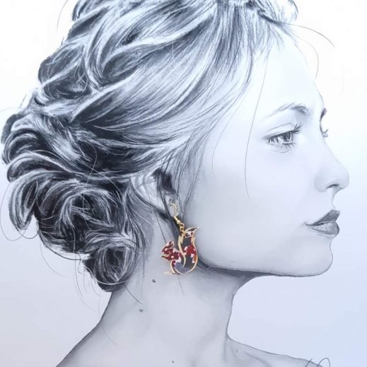 Boucles d'oreilles écureuil et noisette en liberty Margareth Annie écureuil Boucles d'oreilles écureuil et noisette en liberty Margareth Annie écureuil