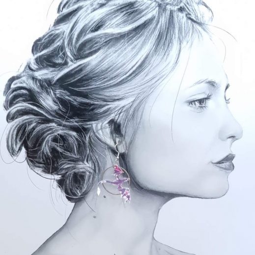 Boucles d'oreilles dragons en Petit Pan Hanako Boucles d'oreilles dragons en Petit Pan Hanako