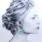 Boucles d'oreilles grandes Marguerites en Petit Pan Calendula vert