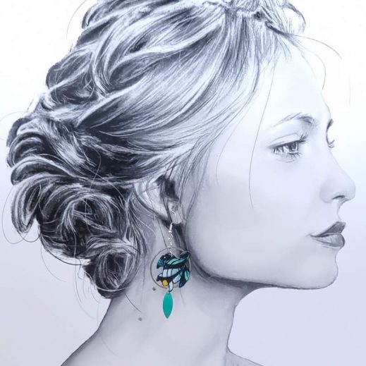 Boucles d'oreilles Tortue et étoile de mer en tissu Nagoya Emeraude Boucles d'oreilles Tortue et étoile de mer en tissu Nagoya Emeraude