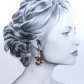 Boucles d'oreilles Gingko en TISSU liberty Elizabeth noir