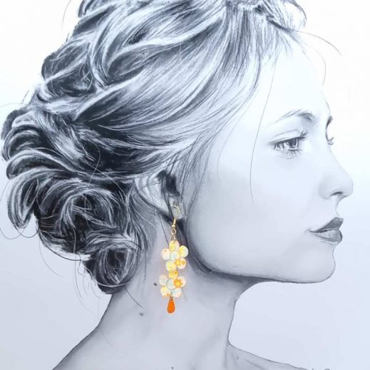 Boucles d'oreilles Petites fleurs en TISSU Petit Pan Flower Power blanc Boucles d'oreilles Petites fleurs en TISSU Petit Pan Flower Power blanc