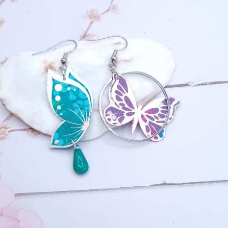 Boucles d'oreilles Papillons en Petit Pan Hanako