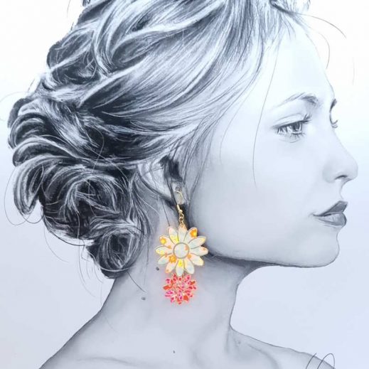 Boucles d'oreilles Marguerites en Tissu Petit Pan Boucles d'oreilles Marguerites en Tissu Petit Pan