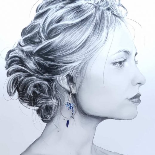 Boucles d'oreilles dauphins en liberty Pepper bleu Boucles d'oreilles dauphins en liberty Pepper bleu