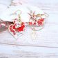 Boucles d'oreilles oiseau hirondelle et coeur en liberty summer Bloom Coquelicot