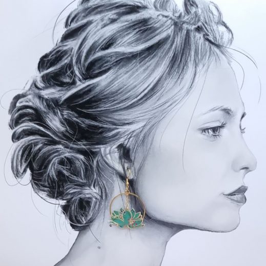 Boucles d'oreilles Lotus et Eléphant en liberty donna leigh jade Boucles d'oreilles Lotus et Eléphant en liberty donna leigh jade