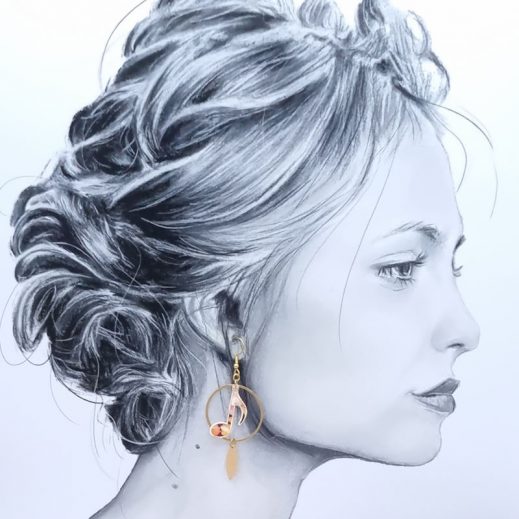 Boucles d'oreilles notes croches en liberty Fields of eden noisette Boucles d'oreilles notes croches en liberty Fields of eden noisette