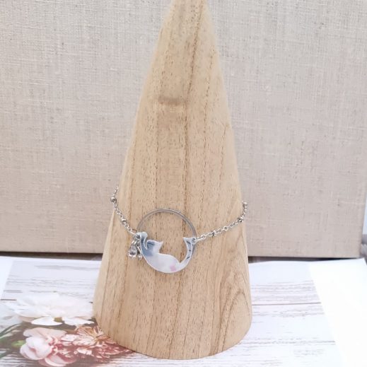 Bracelet fin chat en Liberty Mitsi perle Bracelet fin chat en Liberty Mitsi perle