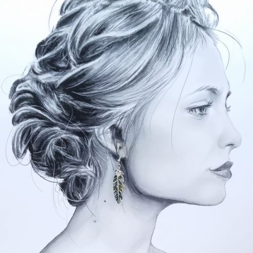 Boucles d'oreilles plumes en TISSU Japonese Stars green Boucles d'oreilles plumes en TISSU Japonese Stars green