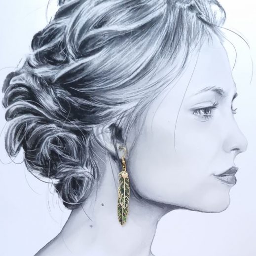 Boucles d'oreilles plumes et arbre de vie en TISSU Liberty Ciara botanique Boucles d'oreilles plumes et arbre de vie en TISSU Liberty Ciara botanique