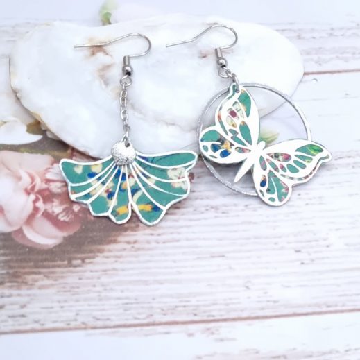 boucles d'oreilles papillon et gingko en liberty donna leigh jade boucles d'oreilles papillon et gingko en liberty donna leigh jade