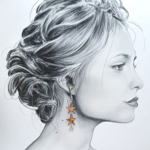 boucles d'oreilles oiseau hirondelle et étoiles en TISSU Sakura ocre boucles d'oreilles oiseau hirondelle et étoiles en TISSU Sakura ocre