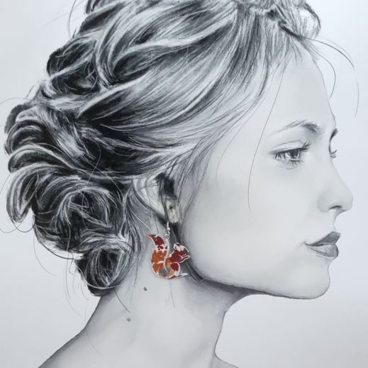 Boucles d'oreilles écureil en liberty margareth annie écureuil Boucles d'oreilles écureil en liberty margareth annie écureuil