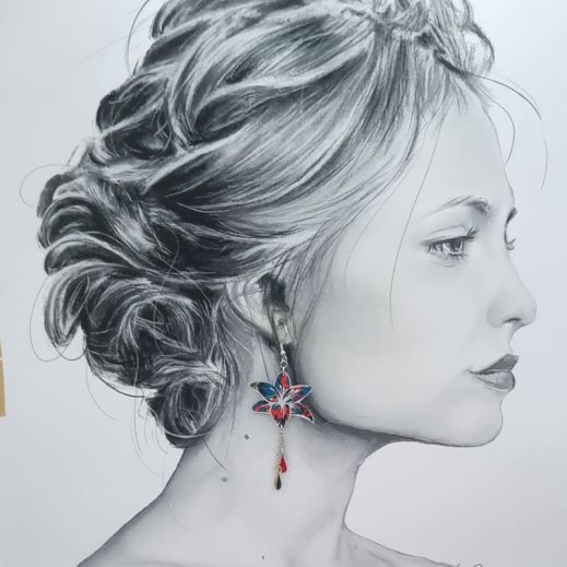 boucles d'oreilles colibri et lys ciara pétrole boucles d'oreilles colibri et lys ciara pétrole