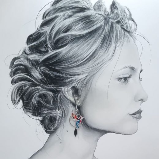 boucles d'oreilles colibri et lys ciara pétrole boucles d'oreilles colibri et lys ciara pétrole