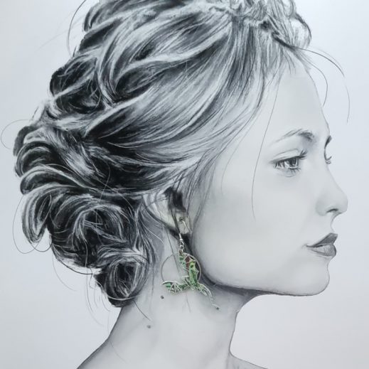 Boucles d'oreilles dragons en liberty David Joe vert naturel Boucles d'oreilles dragons en liberty David Joe vert naturel