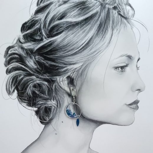 Boucles d'oreilles chats en Tissu Liberty Poppy and daisy colvert Boucles d'oreilles chats en Tissu Liberty Poppy and daisy colvert