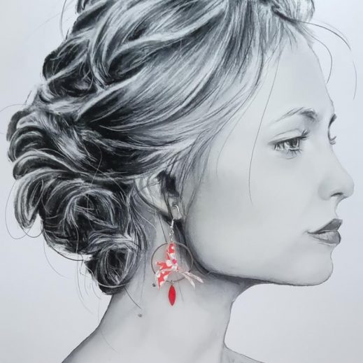 Boucles d'oreilles oiseau Paille en queue et La Réunion en Petit Pan fleur des îles rose des sable Boucles d'oreilles oiseau Paille en queue et La Réunion en Petit Pan fleur des îles rose des sable