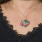 Collier Fleur d'hibiscus en liberty revival fushia