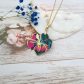 Collier Fleur d'hibiscus en liberty revival fushia