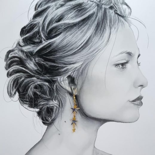 Boucles d'oreilles Sapin et étoiles liberty Ciara nuit étoilée Boucles d'oreilles Sapin et étoiles liberty Ciara nuit étoilée