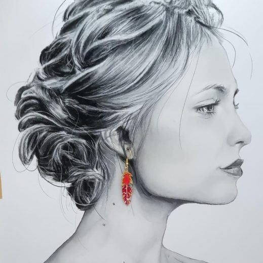 Boucles d'oreilles oiseau colibri et plume en liberty Margareth Annie fuchsia Boucles d'oreilles oiseau colibri et plume en liberty Margareth Annie fuchsia