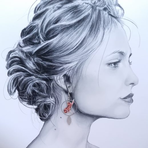 Boucles d'oreilles chat en tissus CIARA FAUVE Boucles d'oreilles chat en tissus CIARA FAUVE