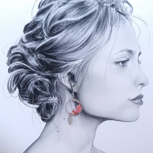 Boucles d'oreilles chat en tissus CIARA FAUVE Boucles d'oreilles chat en tissus CIARA FAUVE