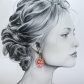 Boucle d'oreille Caticorne Kawaï à l'unité en TISSU sakura rouge