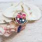 Boucle d'oreille fraise Kawaï à l'unité en TISSU Ciara pétrole