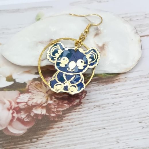 Boucle d'oreille koala Kawaï à l'unité en TISSU Betsy Colvert