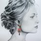 Boucle d'oreille fraise Kawaï à l'unité en TISSU Ciara pétrole