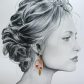 Boucles d'oreilles micro et double-croches en TISSU Japonais moiré rouge