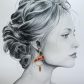 Boucles d'oreilles micro et double-croches en TISSU Japonais moiré rouge