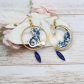 Boucles d'oreilles chats en Tissu Liberty pepper blue