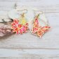 Boucles d'oreilles papillon et fleurs en TISSU Petit Pan fluo