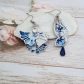 Boucles d'oreilles Papillon et Gingko en liberty Thorpe Barjavel