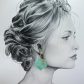 Boucles d'oreilles grand colibri et grand hibiscus en tissu japonais Gingko bleu turquoise et or