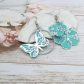 Boucles d'oreilles Papillon et fleurs de cerisier en tissu liberty Capel Mint
