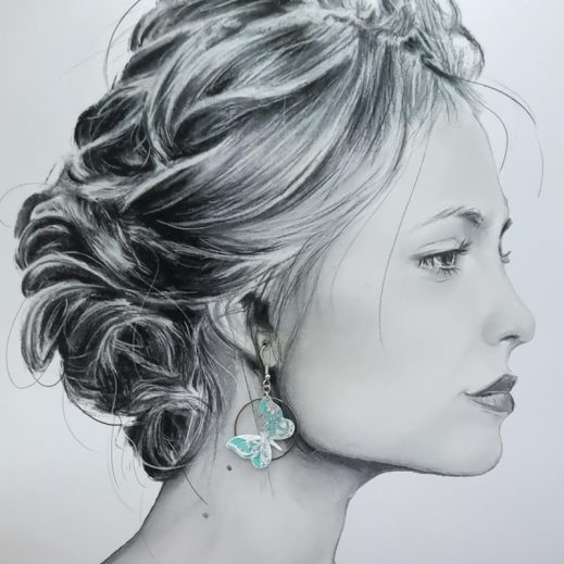 Boucles d'oreilles Papillon et fleurs de cerisier en tissu liberty Capel Mint Boucles d'oreilles Papillon et fleurs de cerisier en tissu liberty Capel Mint